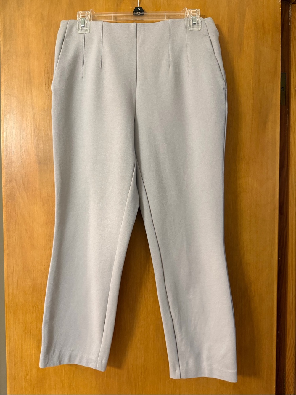 Joie Straight-Leg Ankle Gray Ponte Pants